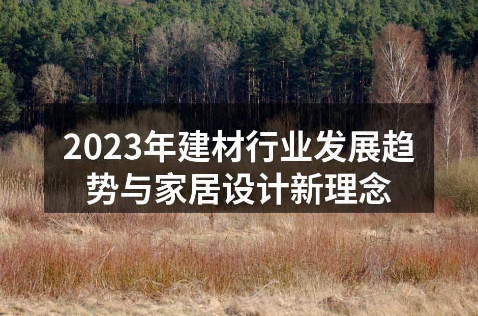 2023年建材行业发展趋势与家居设计新理念